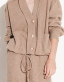 Cozy beige knitted set with drawstring detail